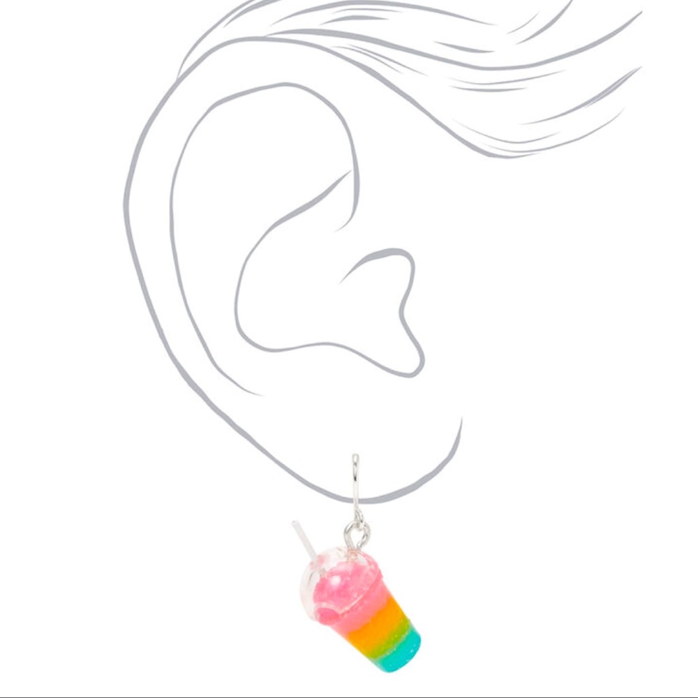 Rainbow Slushie 1" Drop Earrings - NWT - Picture 2 of 2